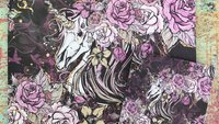 Goth Unicorn Skull  - Create a Desk Set by Adding a Coaster - Halloween, Gothic, Flowers, Purple, Pink, Blush, Creepy