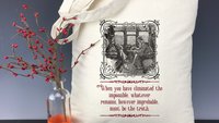 When You've Eliminated the Impossible Classic Sherlock Holmes Quote with Classic Sidney Padget Illustration on Light Weight Tote Bag