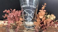 Pint Pub Glass Custom Laser Engraved with Your Logo, Monogram or other Graphic - 16 oz - Perfect for Promos, Bands, Groomsman's Gift etc