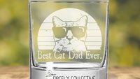 Best Cat Dad / Mom Ever Laser Engraved 10 oz Old Fashion/ Whiskey/ Rocks Glass -Dad Gift, Mom Gift, Pet Dad, Cat Lover, Pet Parent, Cat Mom