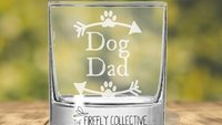 Dog Mom or Dog Dad Laser Engraved 10 oz Old Fashion/ Whiskey/ Rocks Glass - Dad Gift, Mom Gift, Christmas, Holiday, Pet Parent, Dog Lover