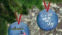 We're Still Under the Same Sky Military Deployment Aluminum Christmas Ornament - Navy, Marine, Ships, Separated, Long Distance, Personalize