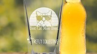 Best Cat Dad Ever or Best Cat Mom Ever Laser Etched onto 16 oz Pint Pub Glass -  Pet Parent, Dad Gift, Mom Gift, Cat Lover, Christmas Gift
