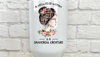 A Well Read Woman is a Dangerous Creature 20 oz Stainless Steel Insulated Tumbler with Straw - Book Lover, Bibliophile, Strong Women