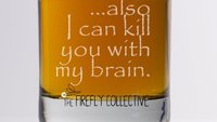 Quick Ship - I Can Kill You with My Brain Firefly Serenity Inspired 10 oz Old Fashion/ Whiskey/ Rocks Glass - Browncoat, River Tam, SciFi