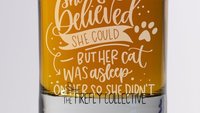 She Believed She Could but the Cat/Dog Was Asleep on Her Lap So She Didn't Laser Engraved 10 oz Old Fashion/ Whiskey/ Rocks Glass - Mom Gift