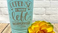 In My Defense I was Left Unsupervised 20 oz Stainless Steel Tumbler (Travel Coffee Mug) Laser Engraved - Humor, Sarcastic