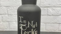 I'm Not Perky Laser Engraved Bottle - Edgar Allen Poe, The Raven, Bibliophile, Halloween, Humorous