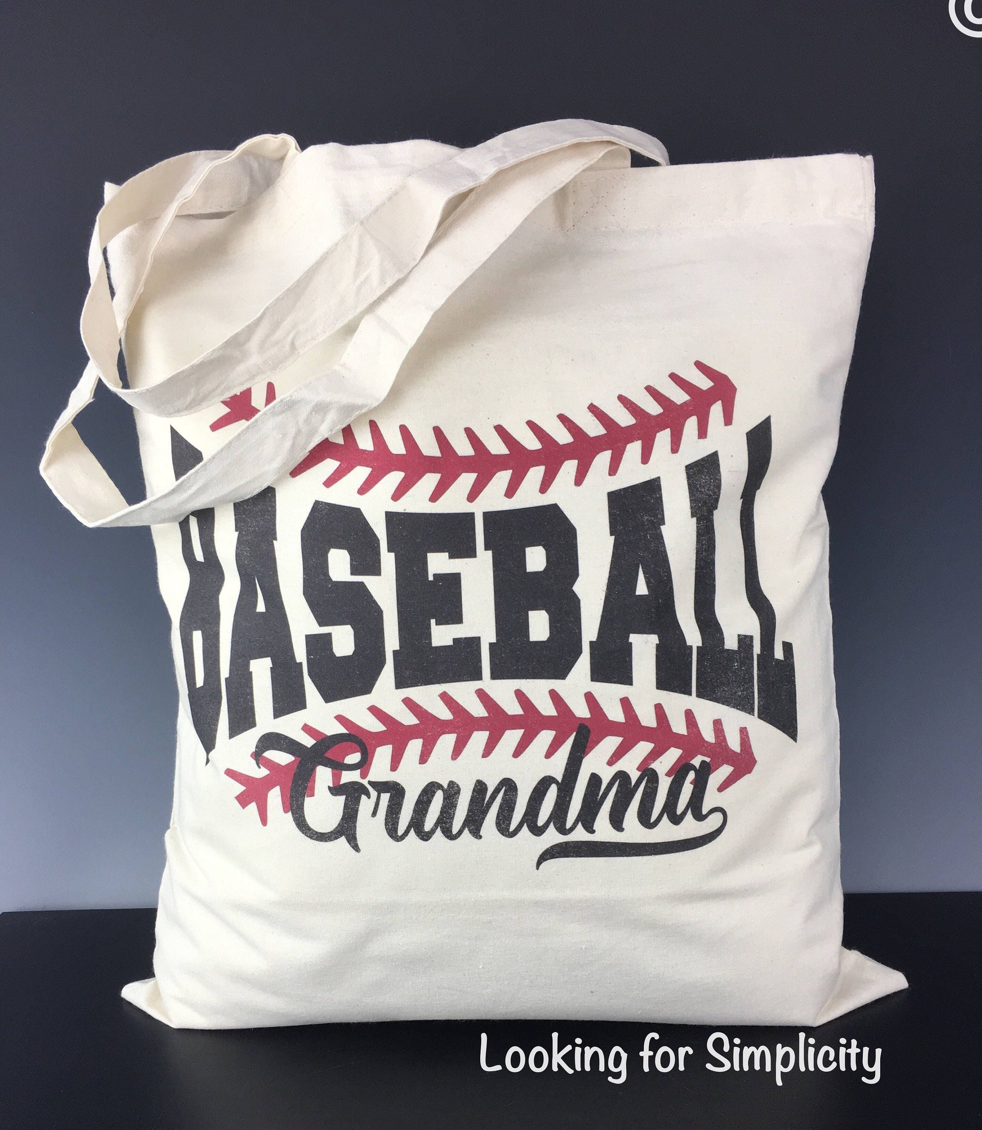 Baseball Mom, Aunt, Grandma, Nana, Meme, Mimi Sister, Dad, Uncle, Grandpa, Brother (or other Relation/Text) distressed Tote Bag