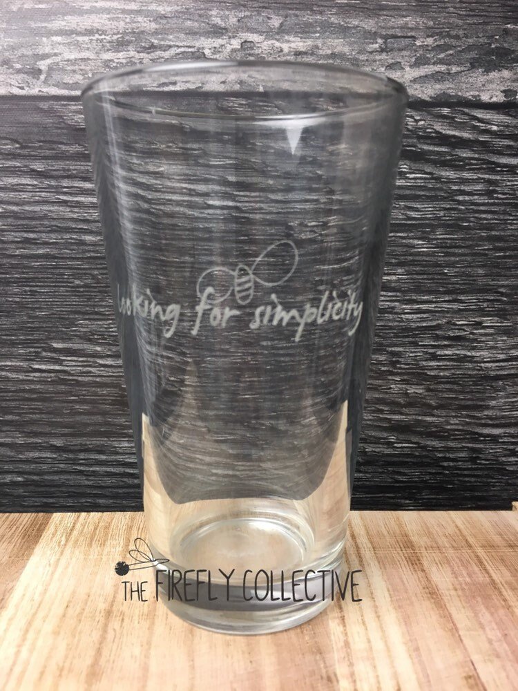 Pint Pub Glass Custom Laser Engraved with Your Logo, Monogram or other Graphic - 16 oz - Perfect for Promos, Bands, Groomsman's Gift etc