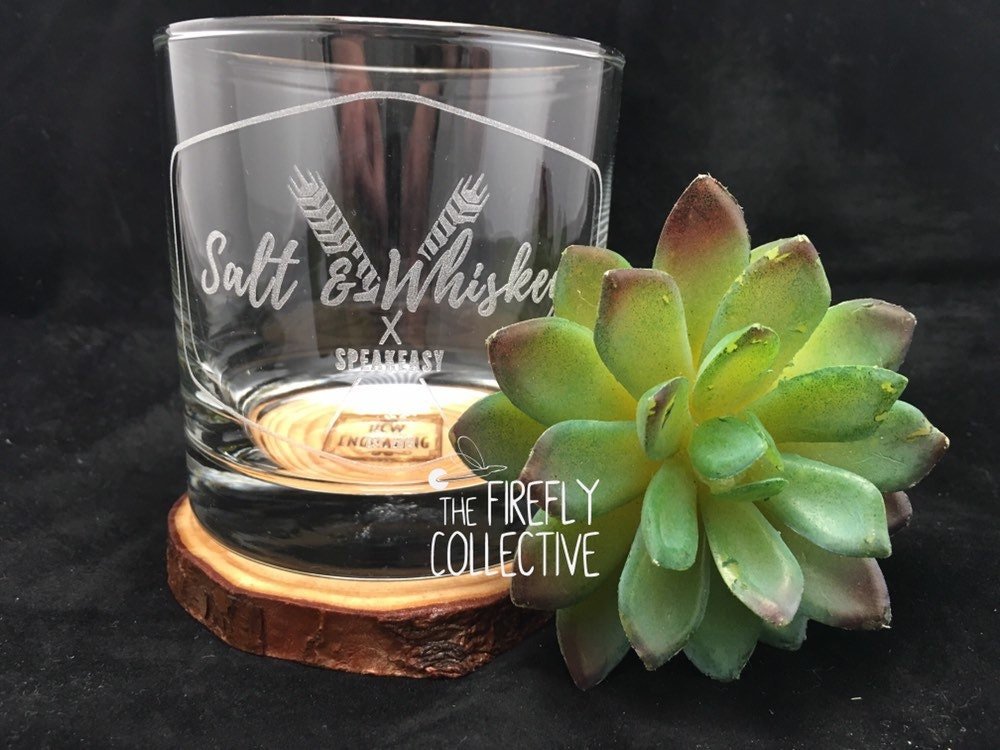 Old Fashion / Rock Whiskey Glass Custom Laser Engraved with Your Logo, Monogram or other Graphic - 10 oz -Perfect for Groomsman's Gift