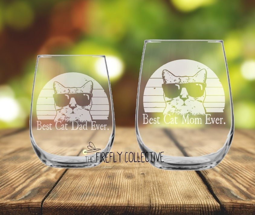 Best cat mom ever wine glass online