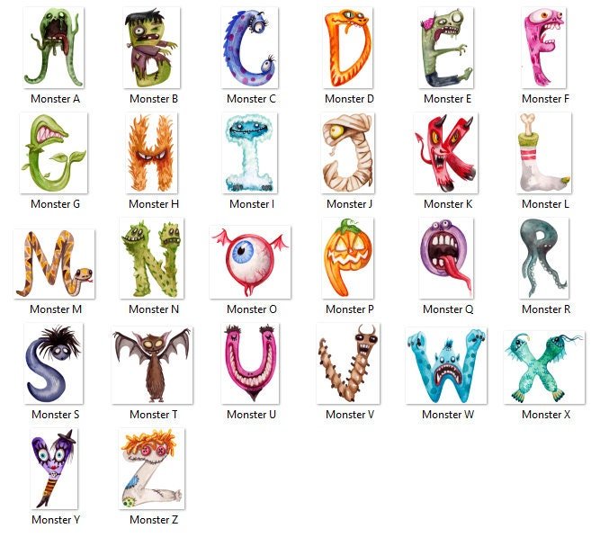 Monster Initial Trick or Treat Light Weight Tote Bag - Halloween, Child, Fun, Monogram, Alphabet