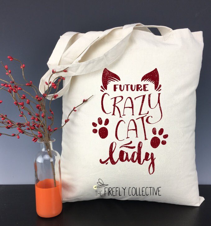 Future Crazy Cat Lady Light Weight Tote Bag - Mom Gift, Introvert, Pet Mom, Mom of Cats, Fur Mom, Christmas, Cat Mom, Cat Lover