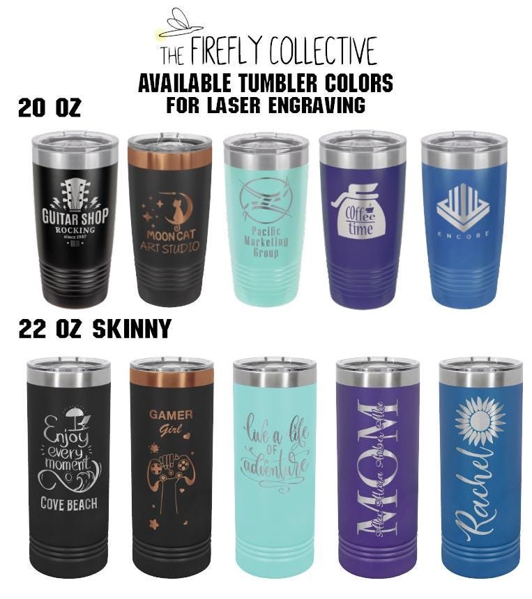 Faith Over Fear 22oz Skinny or 20oz Stainless Steel Tumbler (Travel Mug) Laser Engraved  Coffee or Tea Lover Christian Reminder Jesus Nail