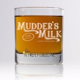 Mudder's Milk Firefly Serenity Inspired 10 oz Old Fashion/ Whiskey/ Rocks Glass - Browncoat, Jayne Cobb, Fandom, Science Fiction