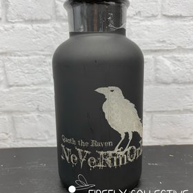 Quoth the Raven Nevermore Laser Engraved Bottle - Edgar Allen Poe, The Raven, Bibliophile, Halloween, Humorous