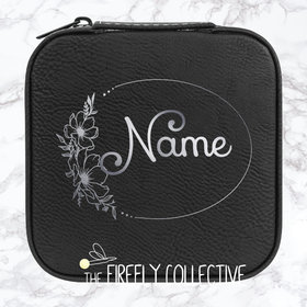 Personalized Birthday Month Laser Engraved Faux Leather Travel Jewelry Boxes - Perfect Gifts for Bridesmaids, Teachers, Friends, Mothers