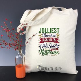 Jolliest Bunch of Assholes This Side of the Nuthouse Light Weight Tote Bag - Christmas Gift, Christmas Vacation, Classic Movie, Holiday