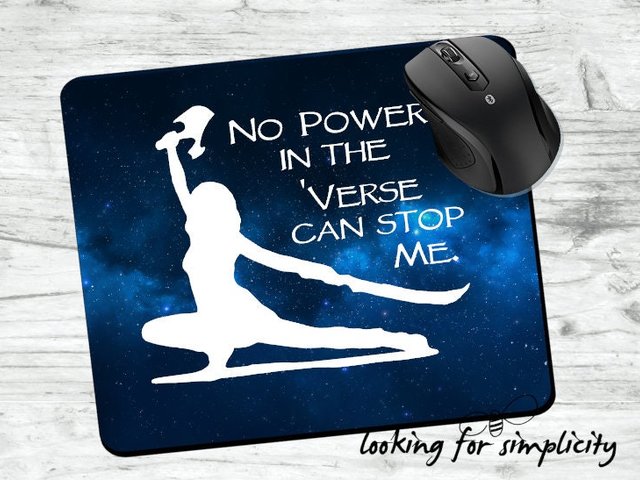 No Power in the 'Verse Firefly / Serenity inspired Mouse Pad - Create a Desk Set by Adding a Coaster - River Tam & Kaylee Frye