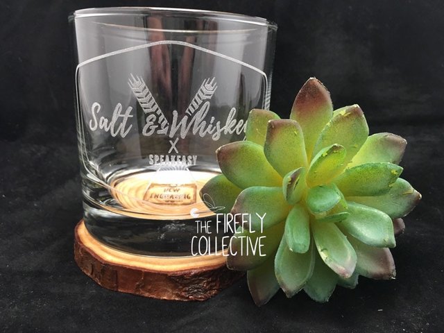 Old Fashion / Rock Whiskey Glass Custom Laser Engraved with Your Logo, Monogram or other Graphic - 10 oz -Perfect for Groomsman's Gift
