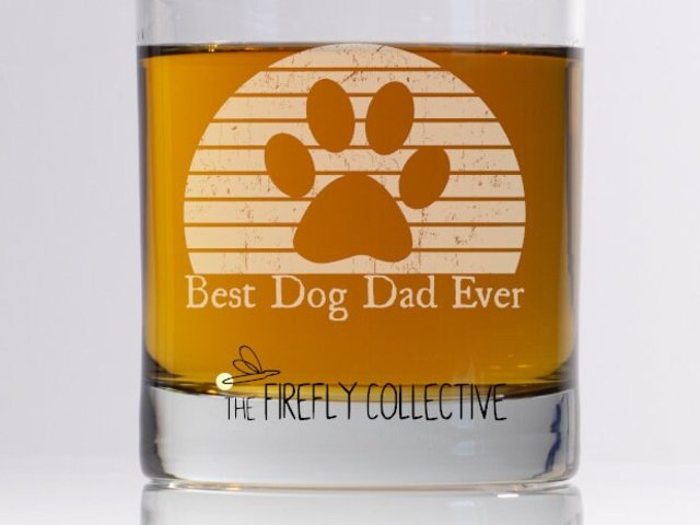 Best Dog Dad / Mom Ever Laser Engraved 10 oz Old Fashion/ Whiskey/ Rocks Glass -Dad Gift, Mom Gift, Pet Dad, Pet Parent, Fur Baby