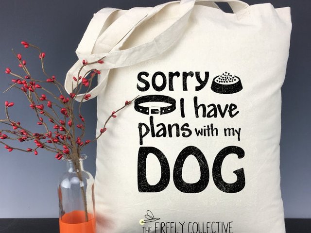 Sorry I Have Plans with My Dog Light Weight Tote Bag - Mom Gift, Dog Mom, Introvert, Pet Mom, Mom of Dogs, Fur Mom, Christmas