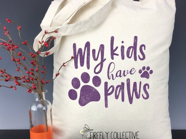 My Kids Have Paws Light Weight Tote Bag - Mom Gift, Dog Mom, Introvert, Pet Mom, Mom of Dogs, Fur Mom, Christmas, Cat Mom, Cat Lover