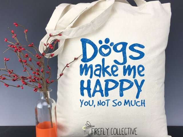 Dogs Make Me Happy You Not So Much Light Weight Tote Bag - Mom Gift, Dog Mom, Introvert, Pet Mom, Mom of Dogs, Fur Mom, Christmas